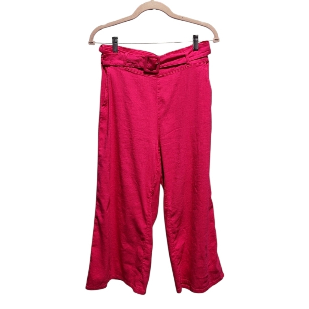 H by Halston Linen Blend Wide Leg Pink Pants Size Small